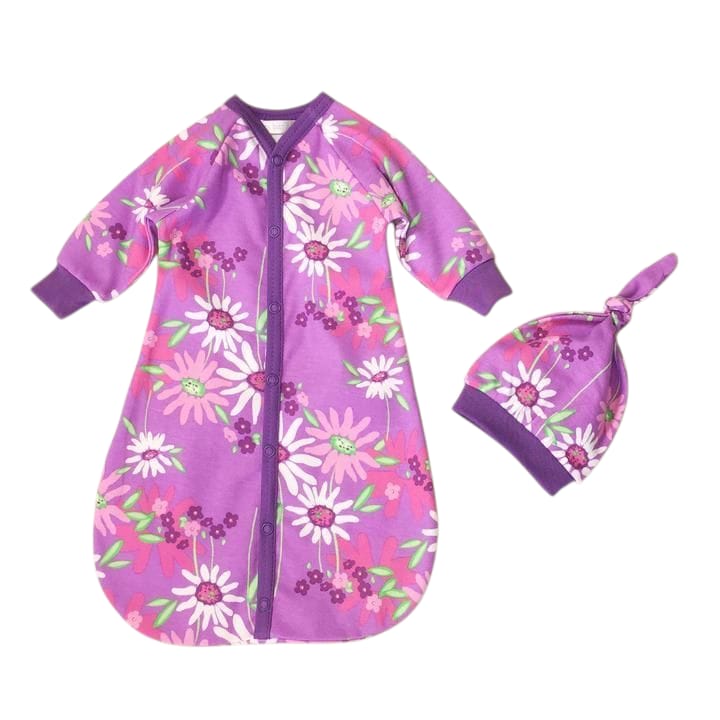 Itty Bitty Baby Sleepsack/Hat (Purple Floral)