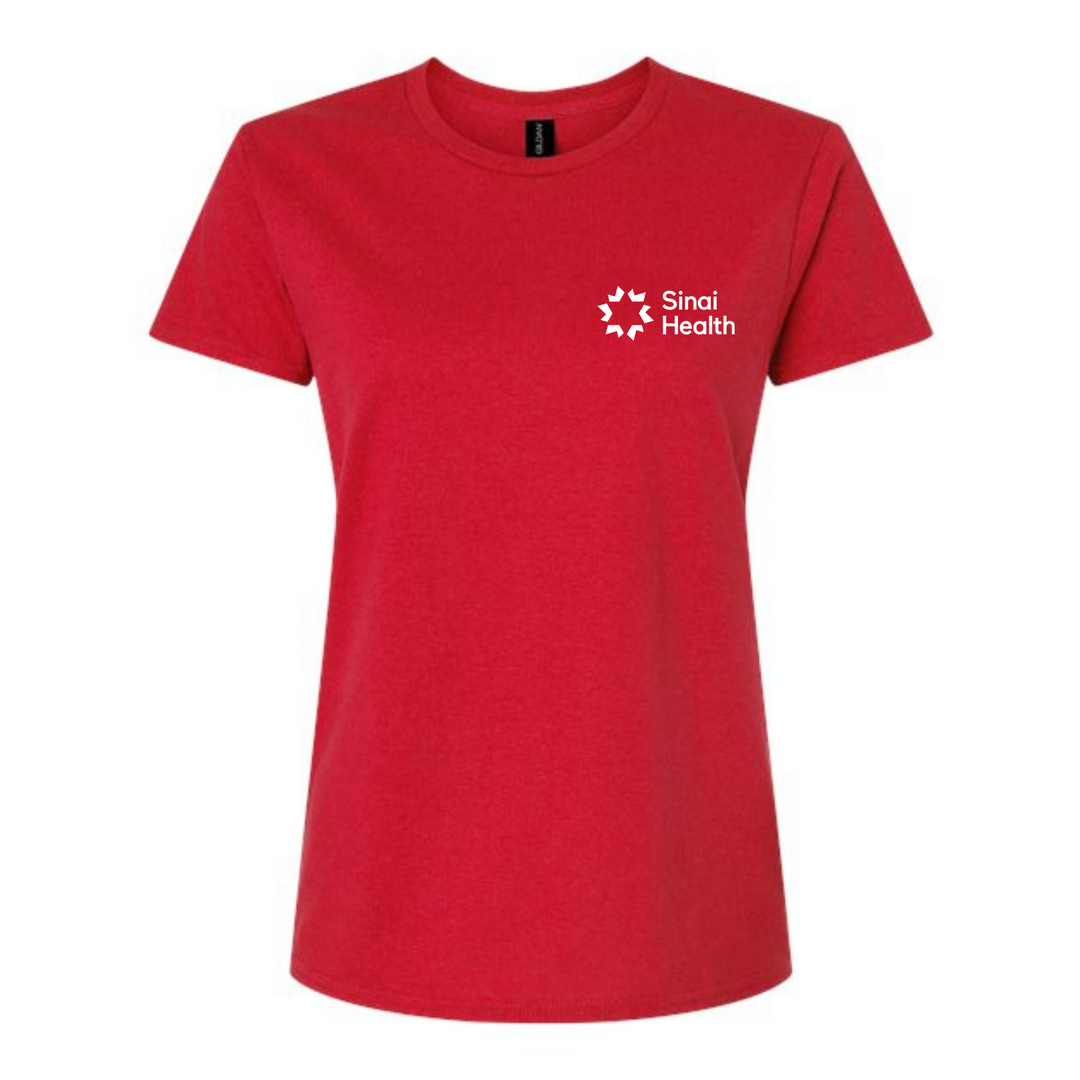 Sinai Health Fitted Crew Neck Cotton Tee (Red)