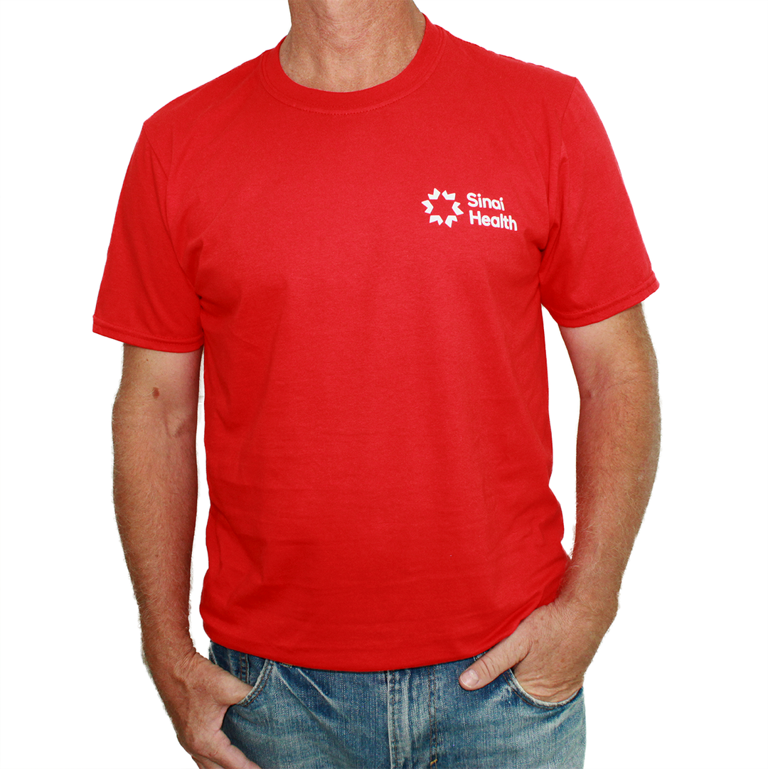 Sinai Health Men's Crew Neck Cotton Tee (Red)