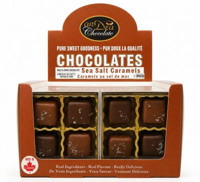 4 Pack Sea Salt Caramel Chocolates - Ontario Andea Chocolates