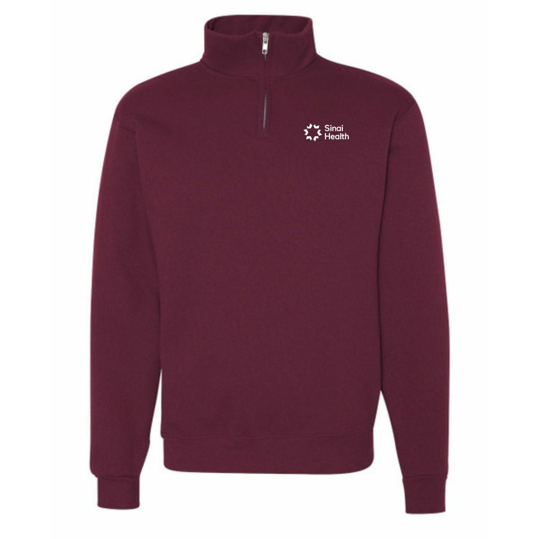 Sinai Health Branded Quarter-Zip Sweatshirt (Burgundy)