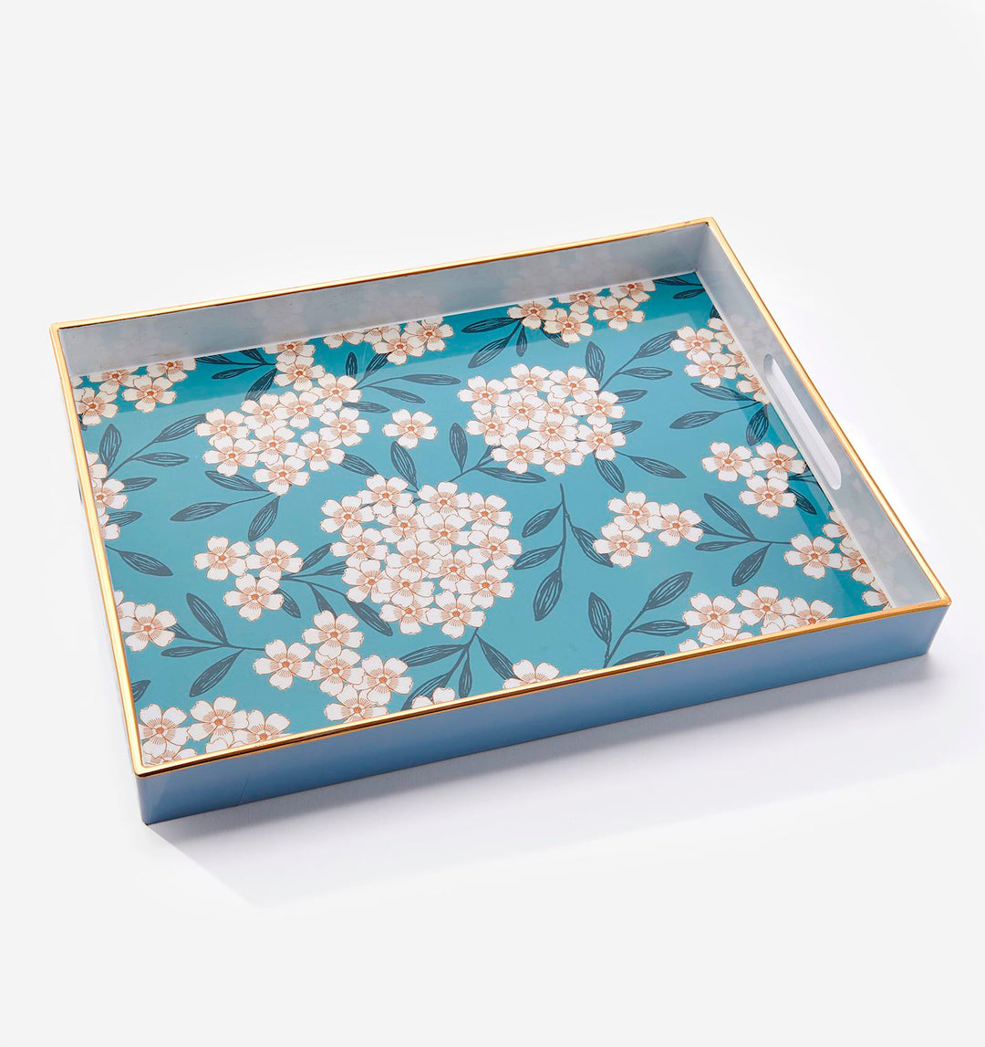 Blue Flower Serving Tray