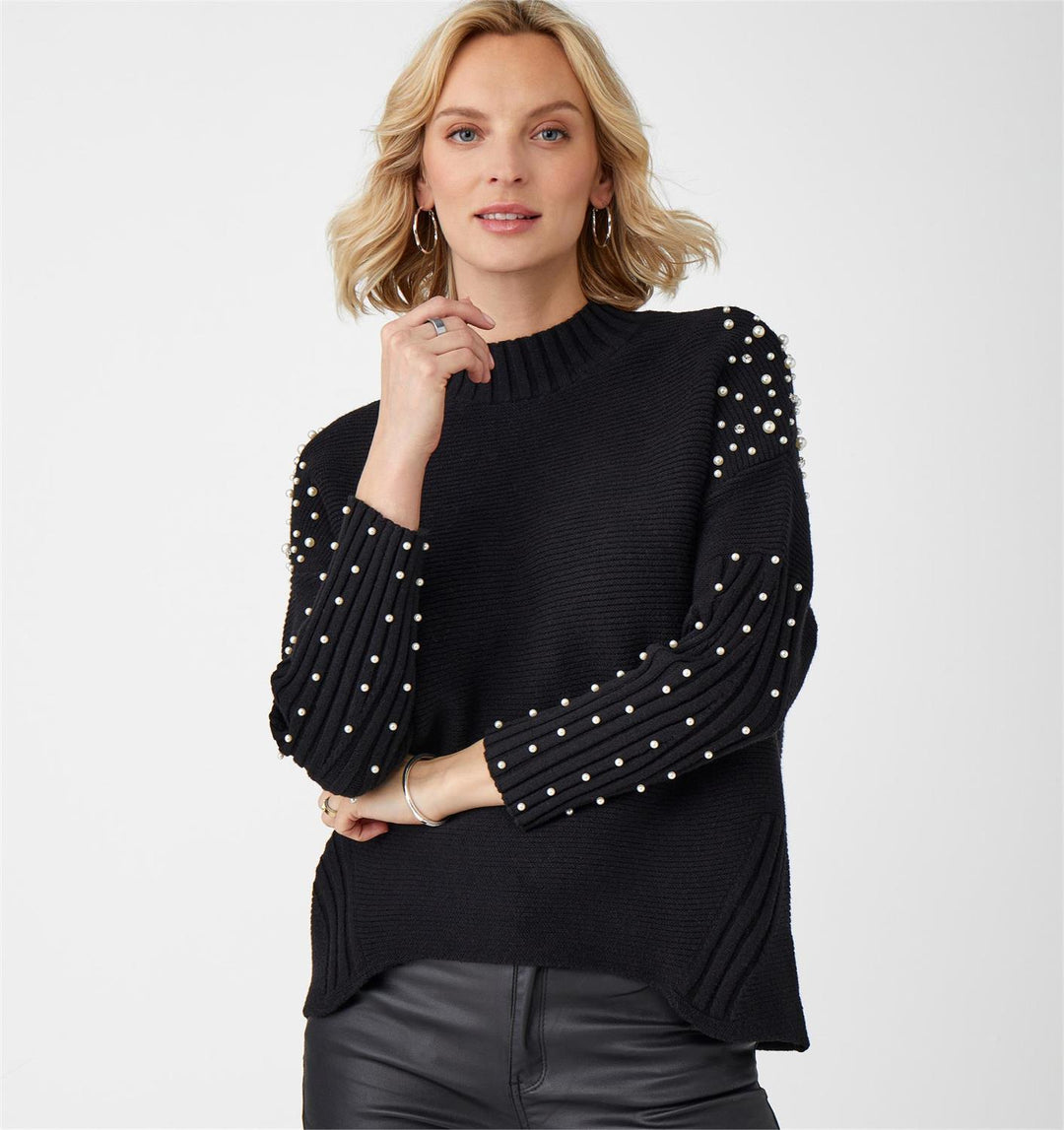 Knit Sweater with Pearls