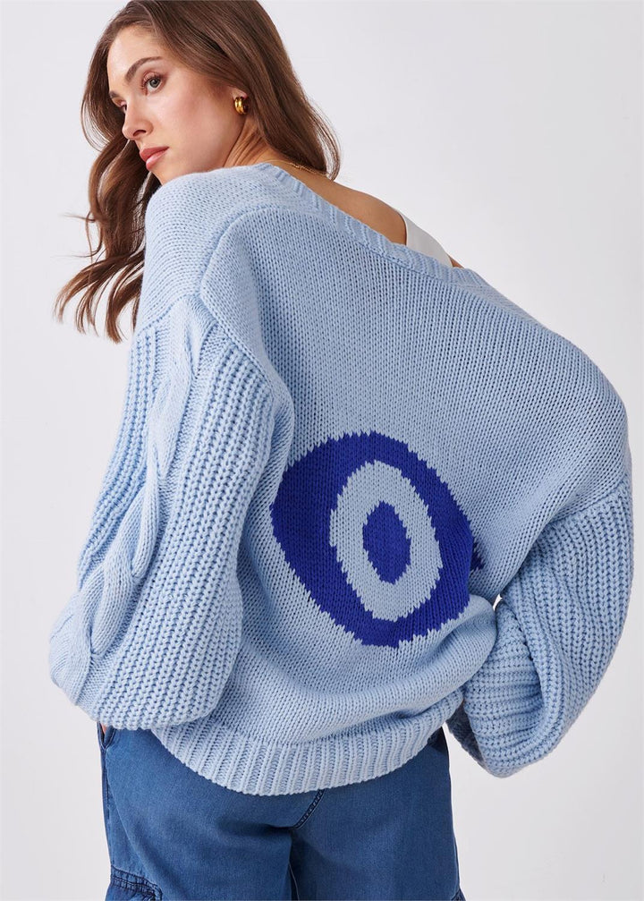 Dreamy Evil Eye Knit Cardigan