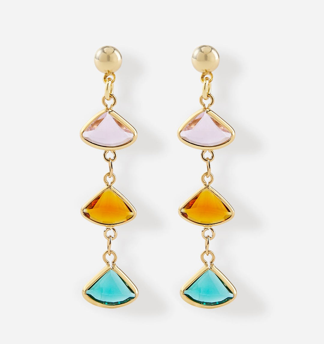 Coloured Stone Drop Earrings