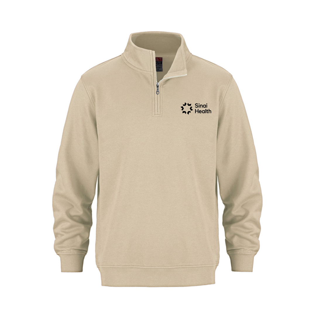 Sinai Health Branded Quarter-Zip Sweatshirt (Tan)