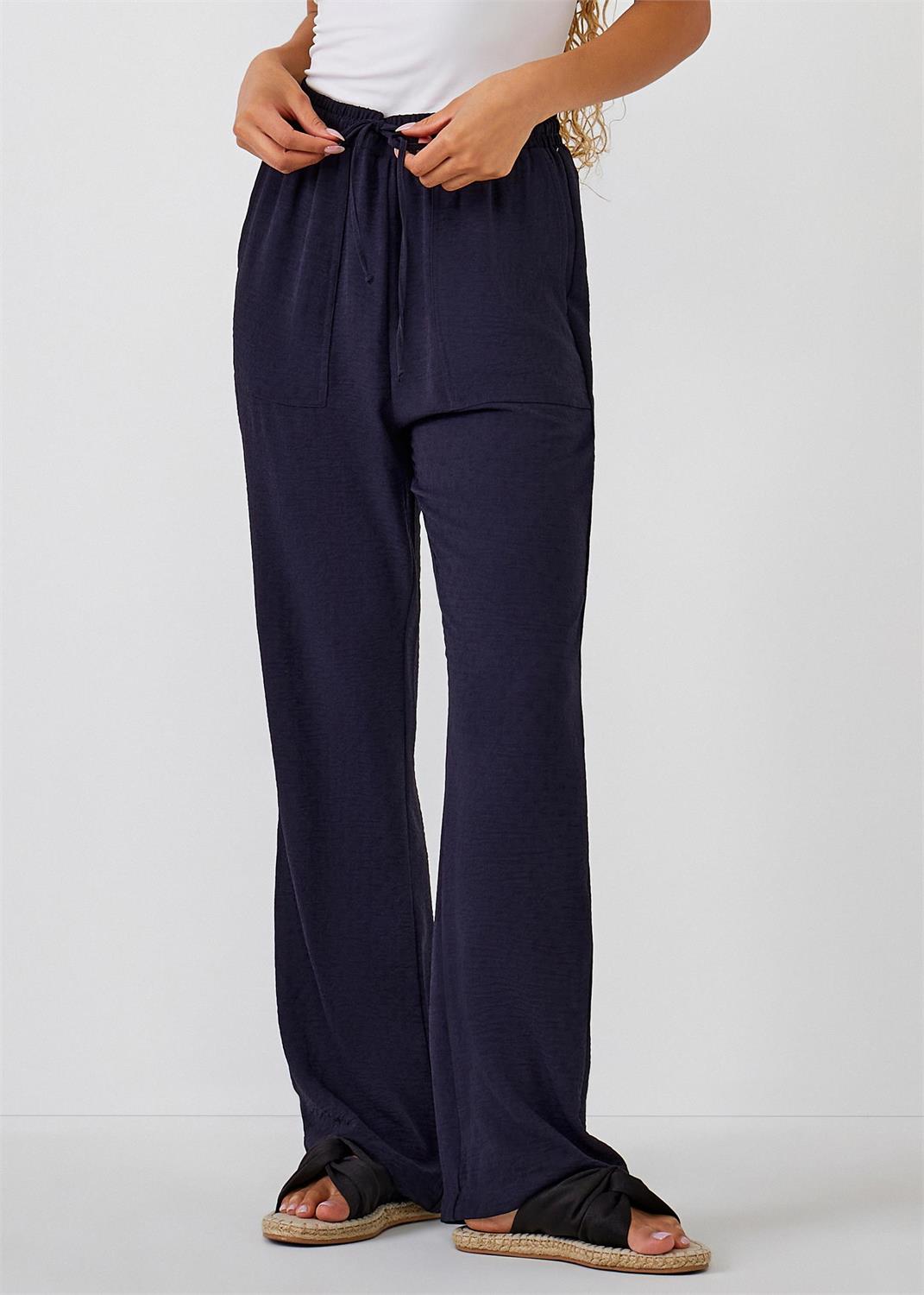 Fluid Straight Leg Pant (Navy)