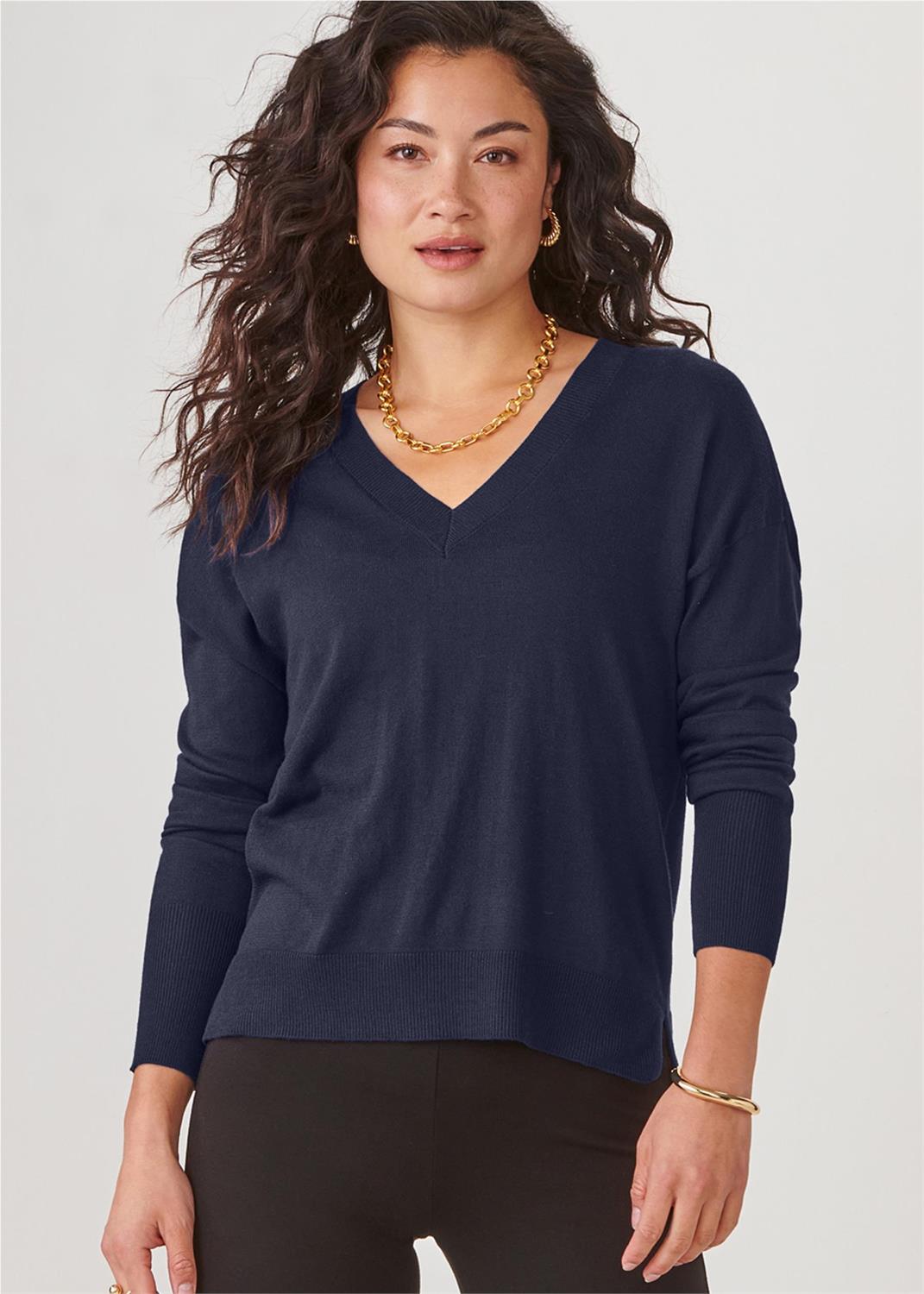 Cashmere Blend Sweater Navy
