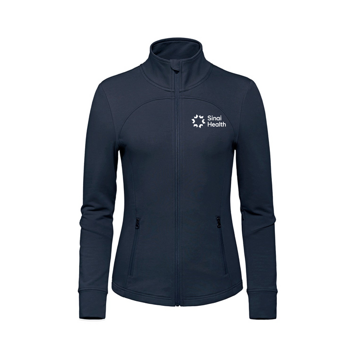 Sinai Health Women's Full-Zip French Terry Jacket (Navy Blue)