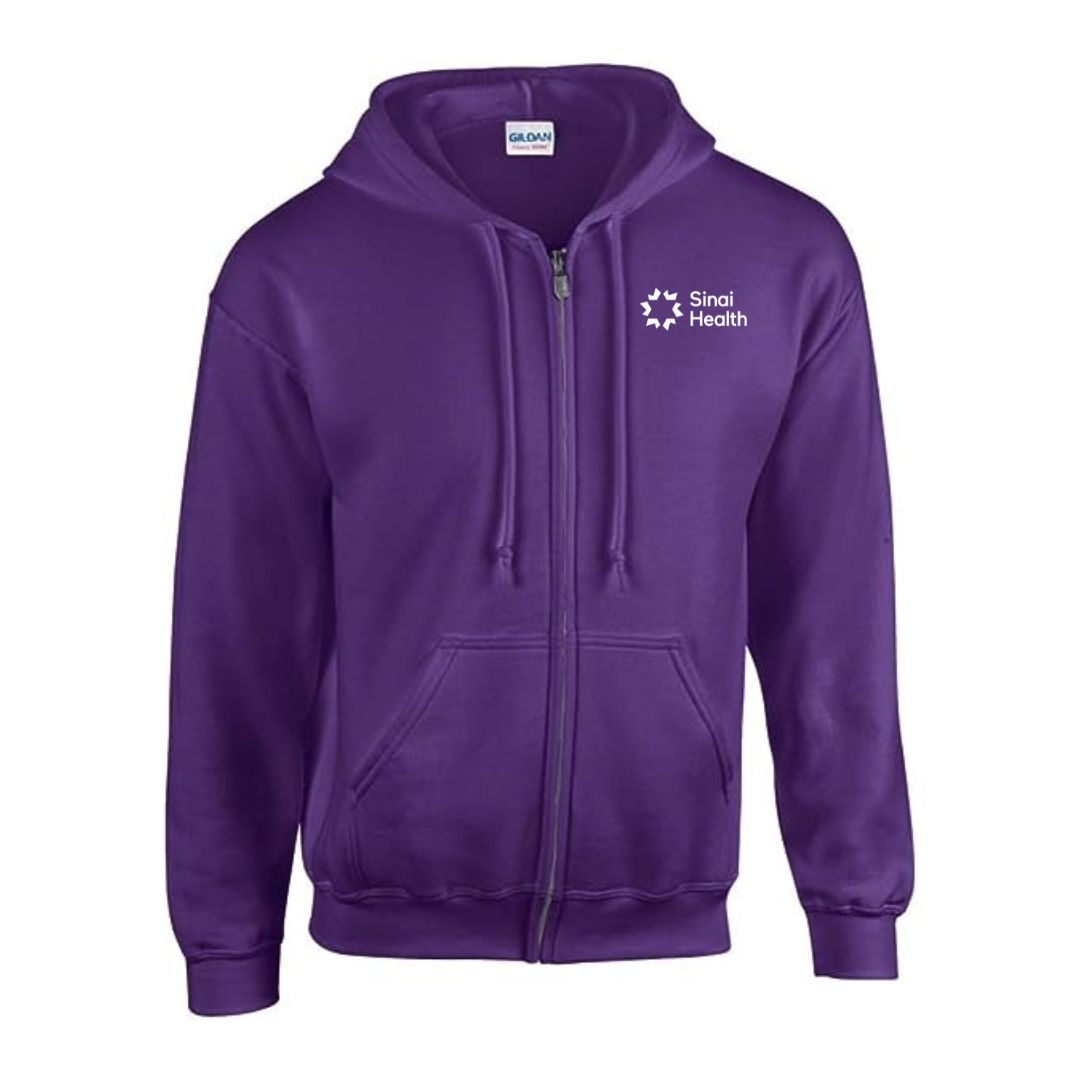 Sinai Health Branded Full-Zip Hoodie Sweatshirt (Purple)