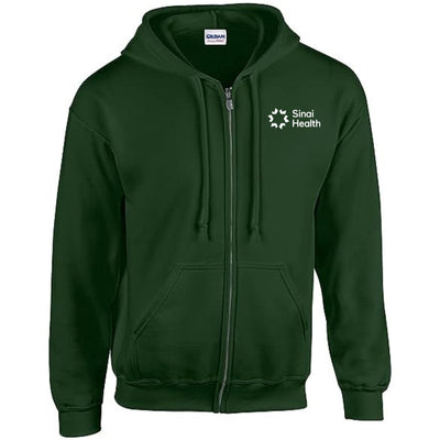Sinai Health Branded Full-Zip Hoodie Sweatshirt (Forest Green)
