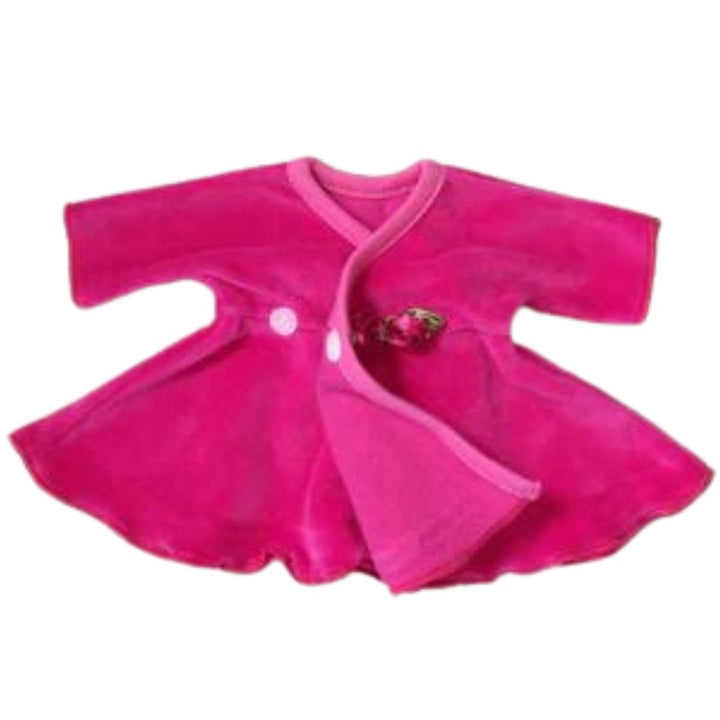 Ruffled NICU Dress & Headband Fuchsia Velour