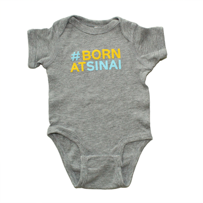 #Born at Sinai Onesie - Grey