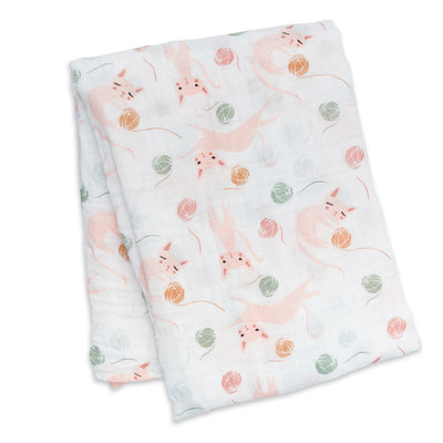lulujo Bamboo Receiving Blanket (Kitty)