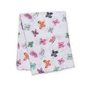 lulujo Cotton Muslin Receiving Blanket (Butterfly)