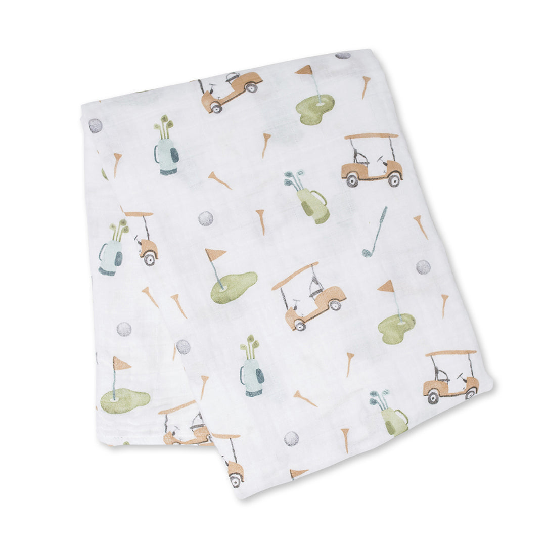 lulujo Cotton Muslin Receiving Blanket (Golf)