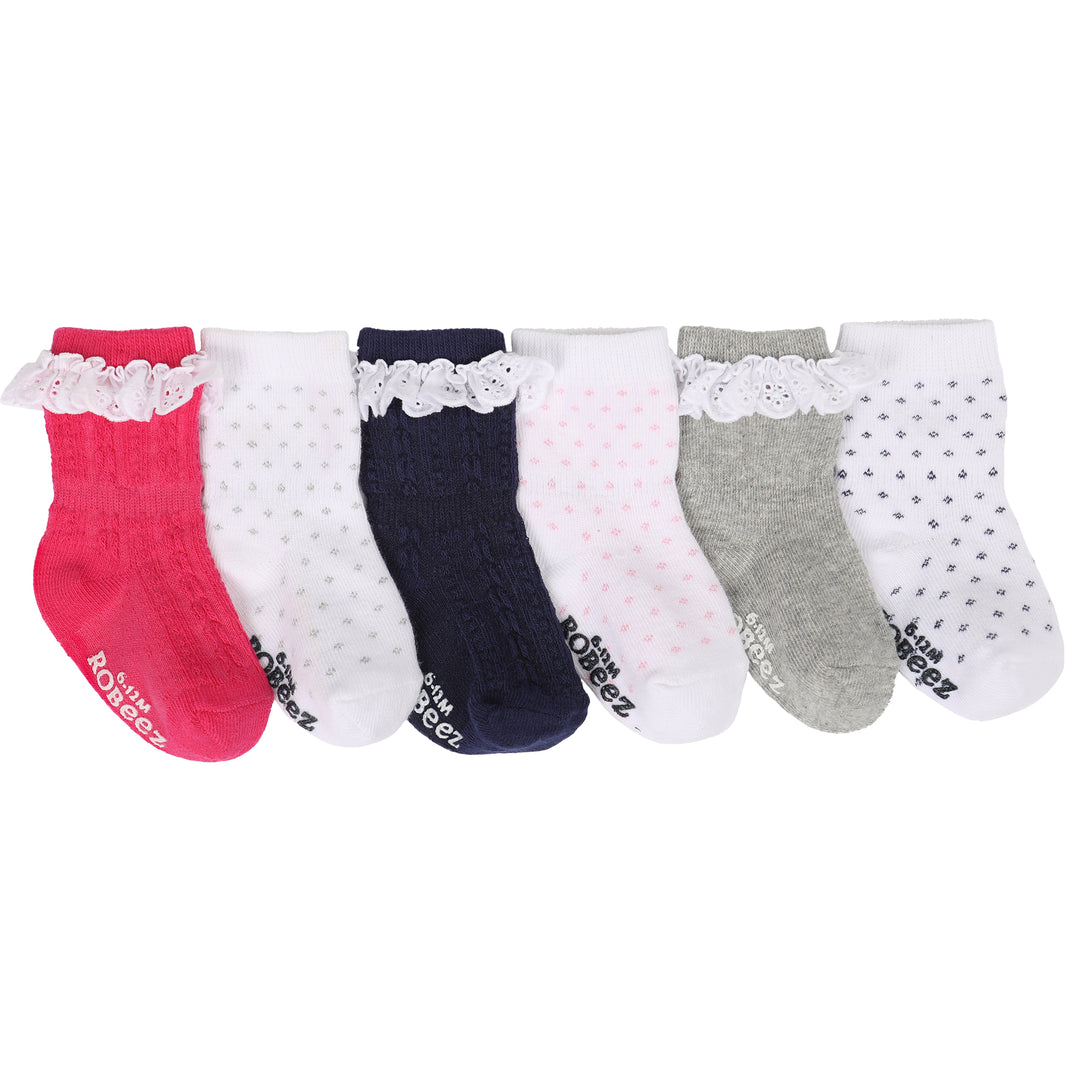 Robeez Lace Socks 6 pairs (0-6mo)
