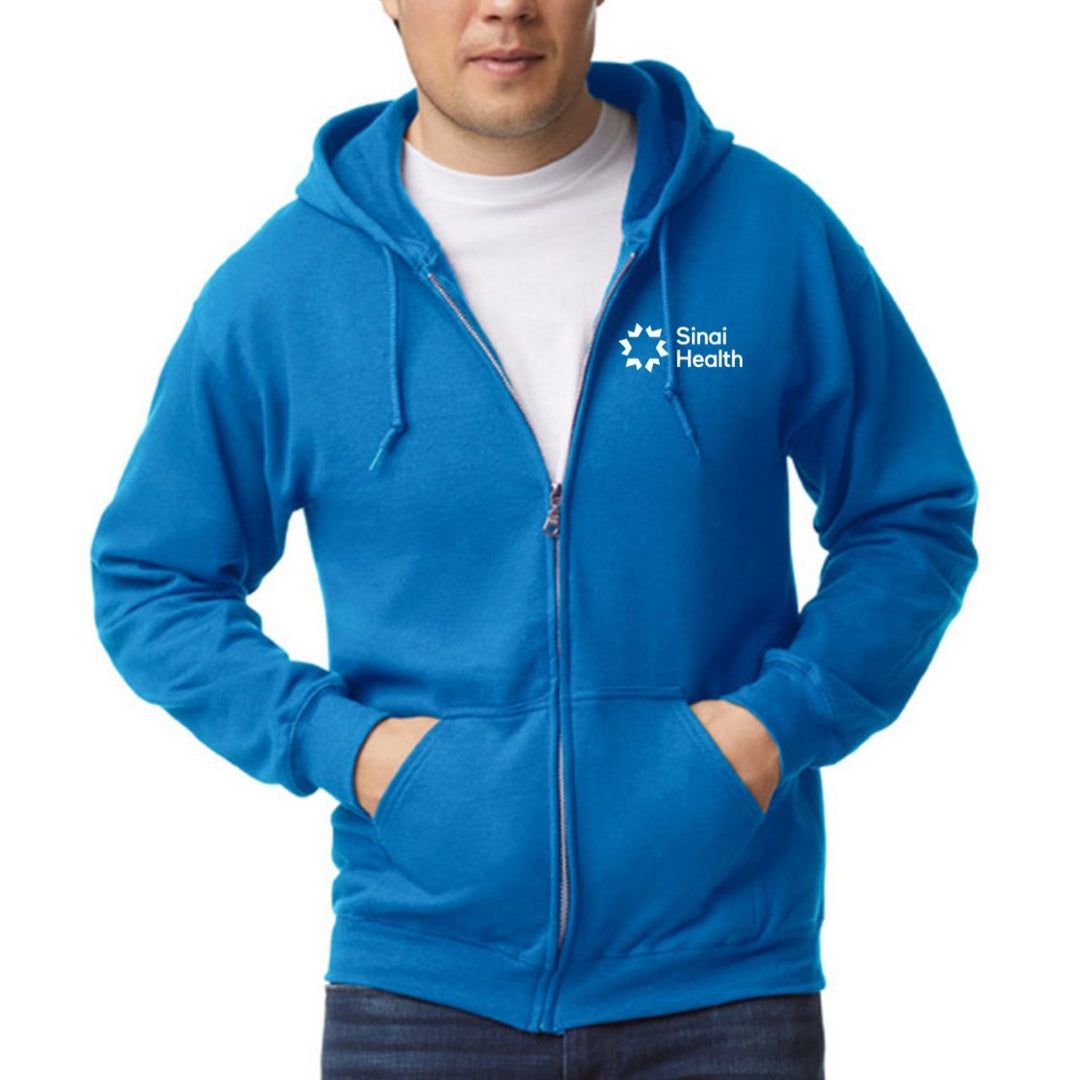 Sinai Health Branded Full-Zip Hoodie Sweatshirt (Royal Blue)