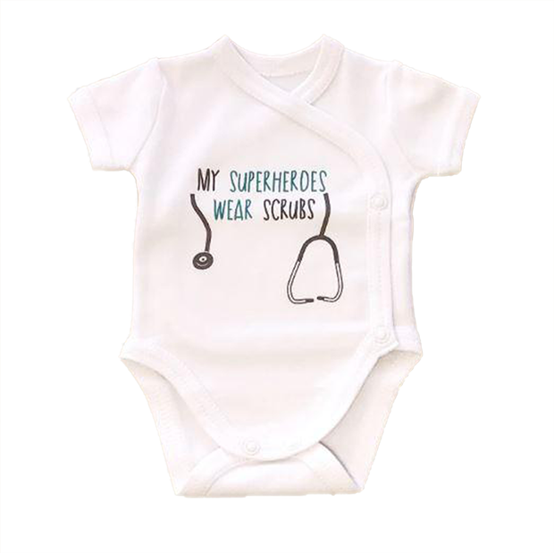 Itty Bitty Baby My Superheroes Wear Scrubs Onesie