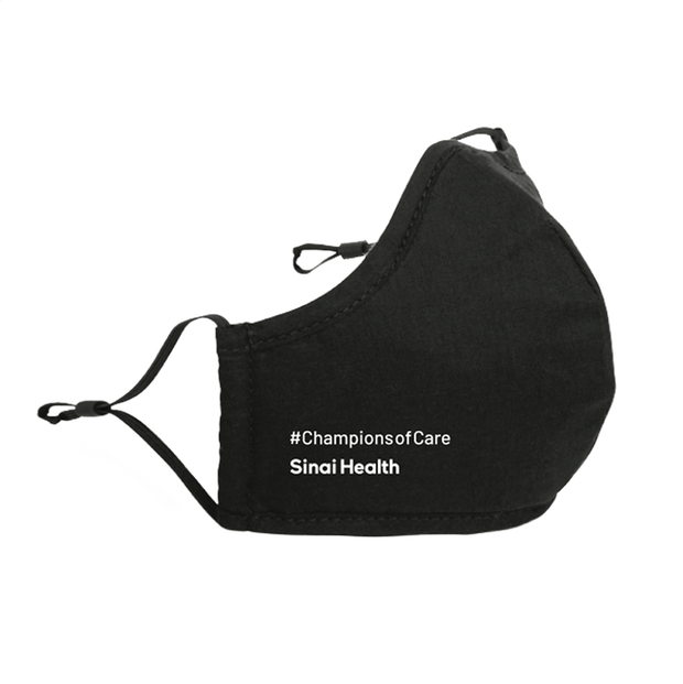 3-Pack Sinai Health Cotton Mask #ChampionsofCare (Black)