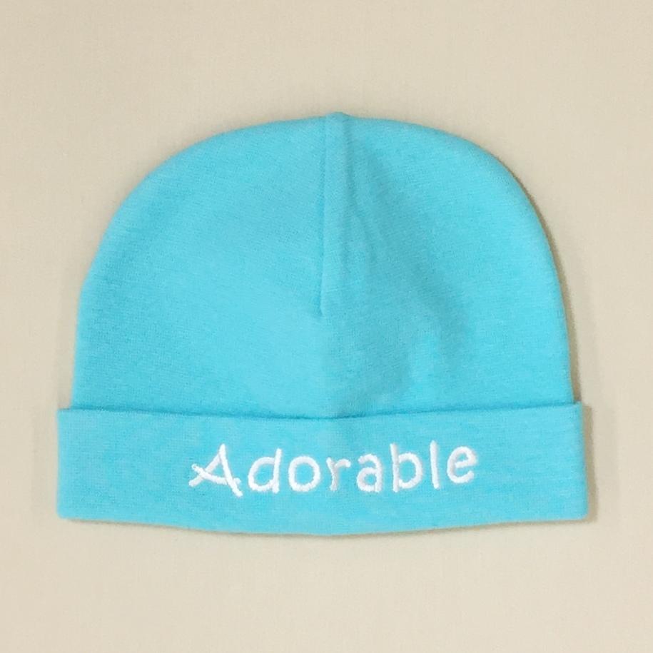 Itty Bitty Baby Embroidered Toques (Turquoise)