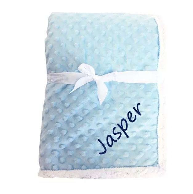 Personalized Popcorn Sherpa Blanket (Blue)