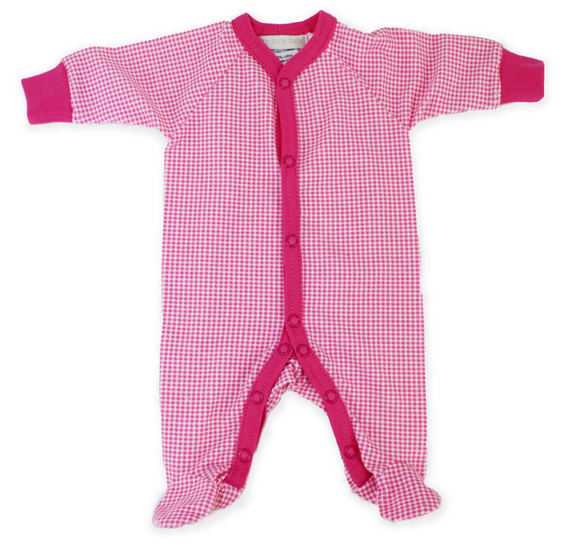 Itty Bitty Baby Pink Gingham Footie