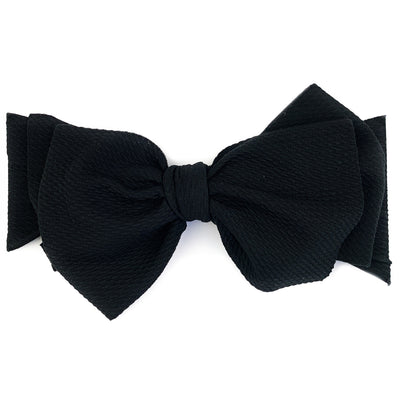 Baby Wisp Giant Lana Bow Headband (Navy Blue)