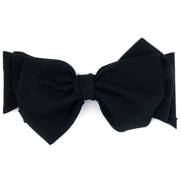 Baby Wisp Giant Lana Bow Headband (Navy Blue)
